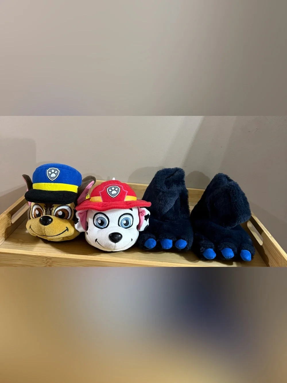 Toddler 7/8 Unisex Boys Slippers House Shoes Paw Patrol & Monster Feet